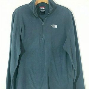 The North Face Men M 1/4 Zip Fleece Gray Pullover